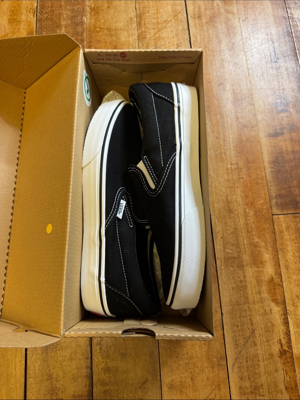 Vans Black Classic Slip On Canvas Loafers size 7 men 8.5 women wide new in box